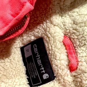 Carhartt Coral and Cream Sherpa Jacket